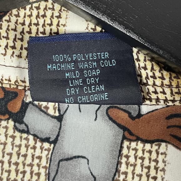 Seals Shirt Mens XL Brown Tan Rapper Hip Hop Print Button Front Camp Hawaiian - Picture 10 of 13